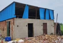 The firecracker factory in UP's Amroha district. An explosion on Monday killed four workers