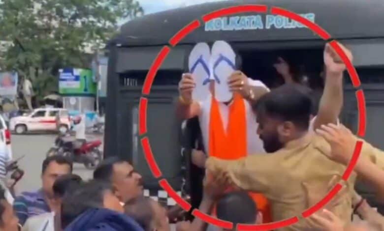 BJP leader and Union minister Sukanta Majumdar throws slipper at a Sikh man