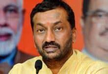 BJP MP Raghunandan Rao addresses a meeting