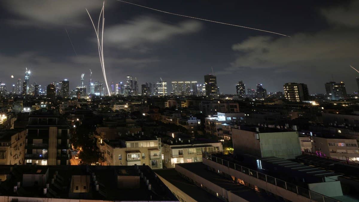 Israeli air defense system fires to intercept missiles during an Iranian attack over Tel Aviv in Israel on early Wednesday morning. (AP/PTI)