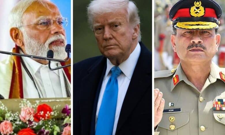 (From left to right) Prime Minister Narendra Modi, US President Donald Trump and Pakistan’s Army Chief, Field Marshal Asim Munir