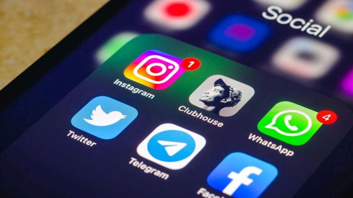 A photo of social media symbols