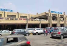 Cars outside the Begumpet airport in Hyderabad