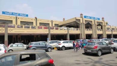 Cars outside the Begumpet airport in Hyderabad