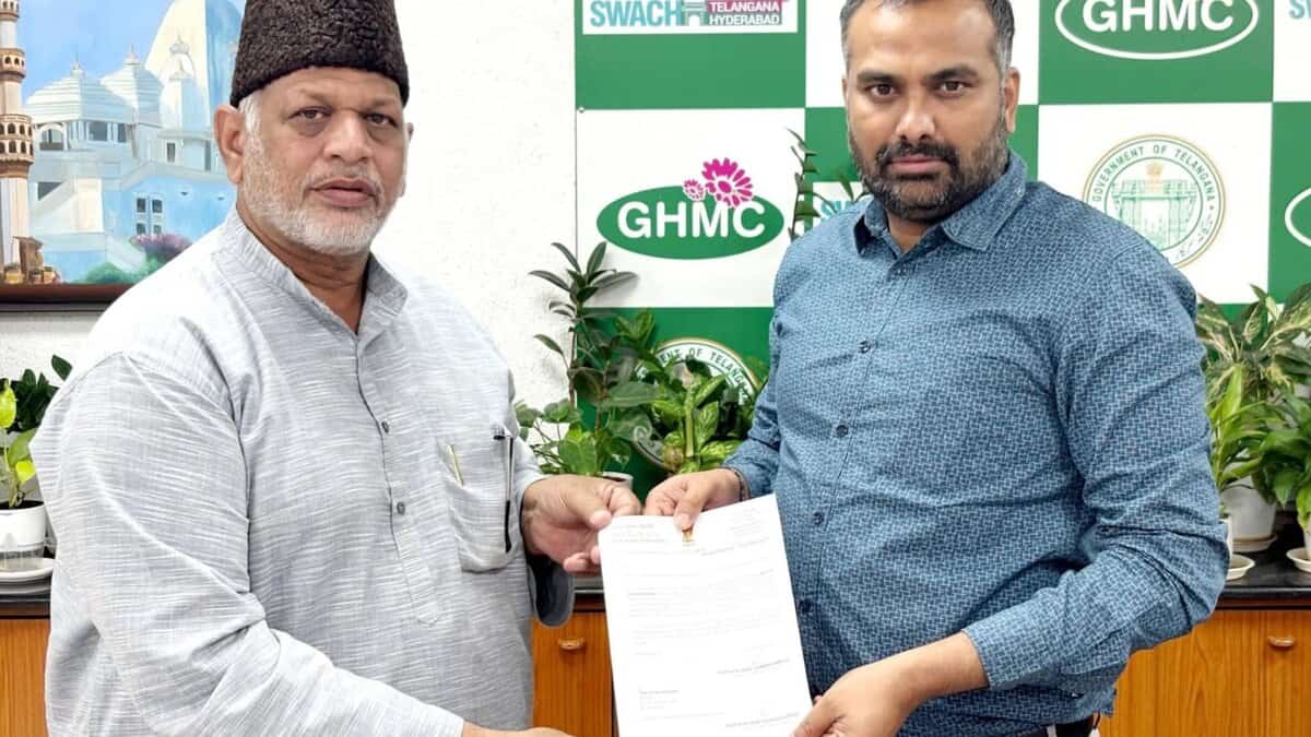 Senior BJP leader submits a letter at the GHMC office seeking arrangements for Muharram