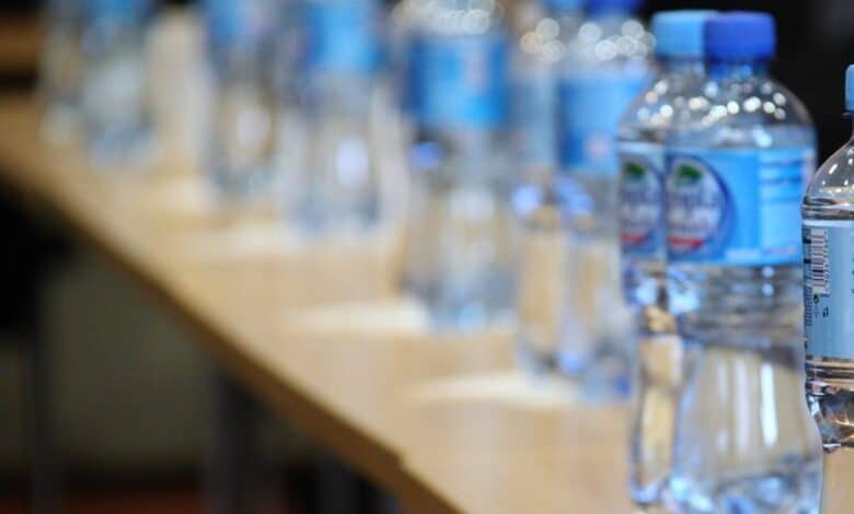 water bottles at restaurants in Hyderabad.