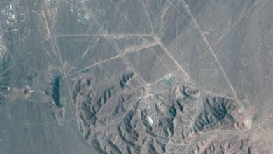Satellite image of Iran’s Fordow fuel enrichment site near Qom,.