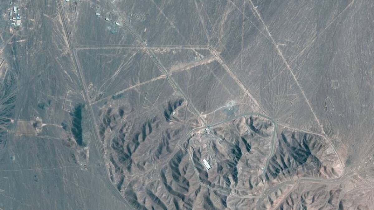 Satellite image of Iran’s Fordow fuel enrichment site near Qom,.