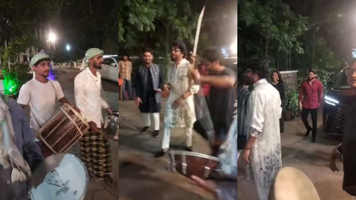 Akkineni family at a wedding in Hyderabad