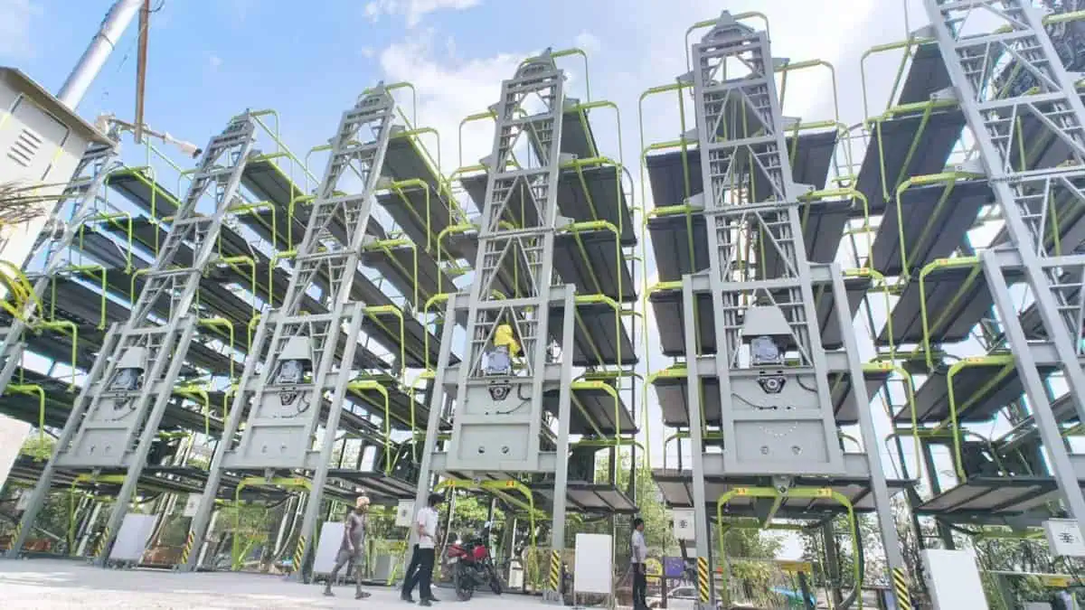 Smart parking facility at KBR Park in Hyderabad