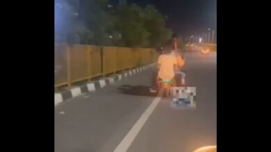 Dangerous stunts on bike in Hyderabad