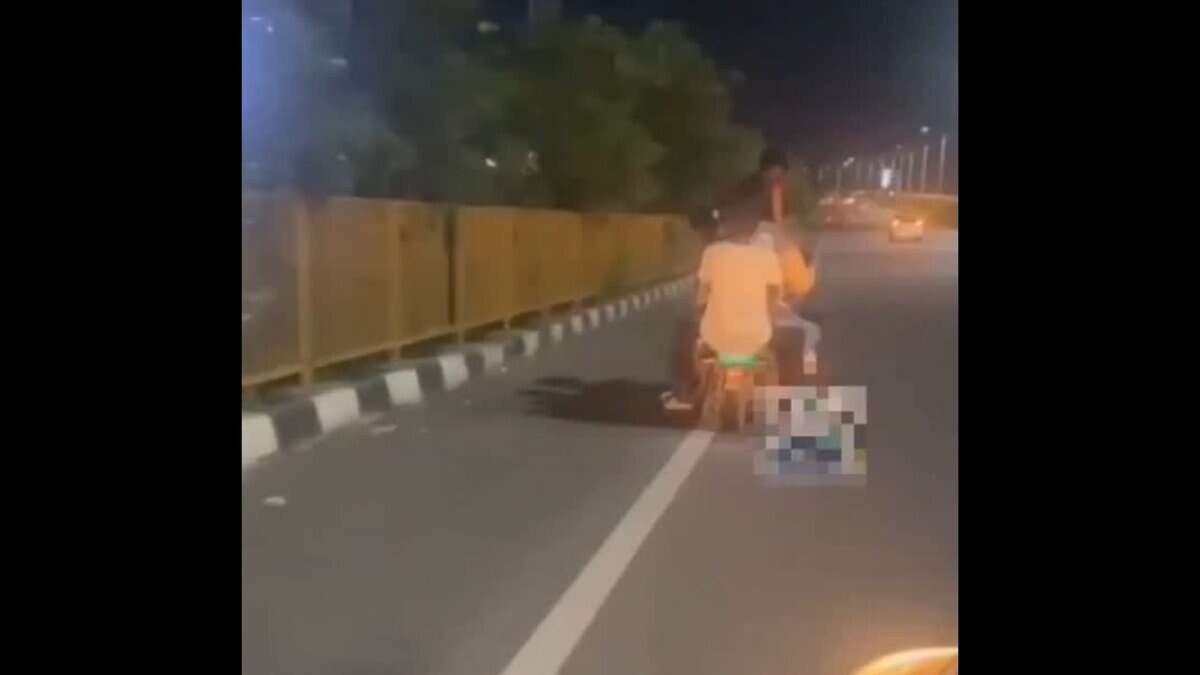 Dangerous stunts on bike in Hyderabad