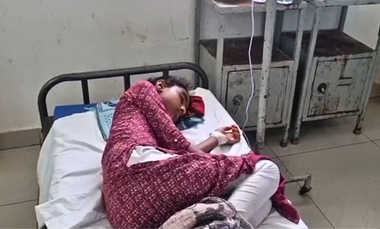 Image of student at the Jyotibaphule BC School undergoing treatment.