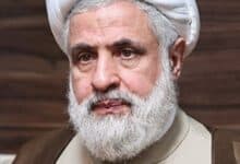 The image of a Hezbollah leader Naim Qassem