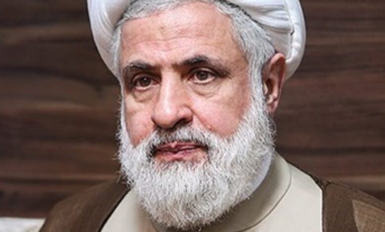 The image of a Hezbollah leader Naim Qassem