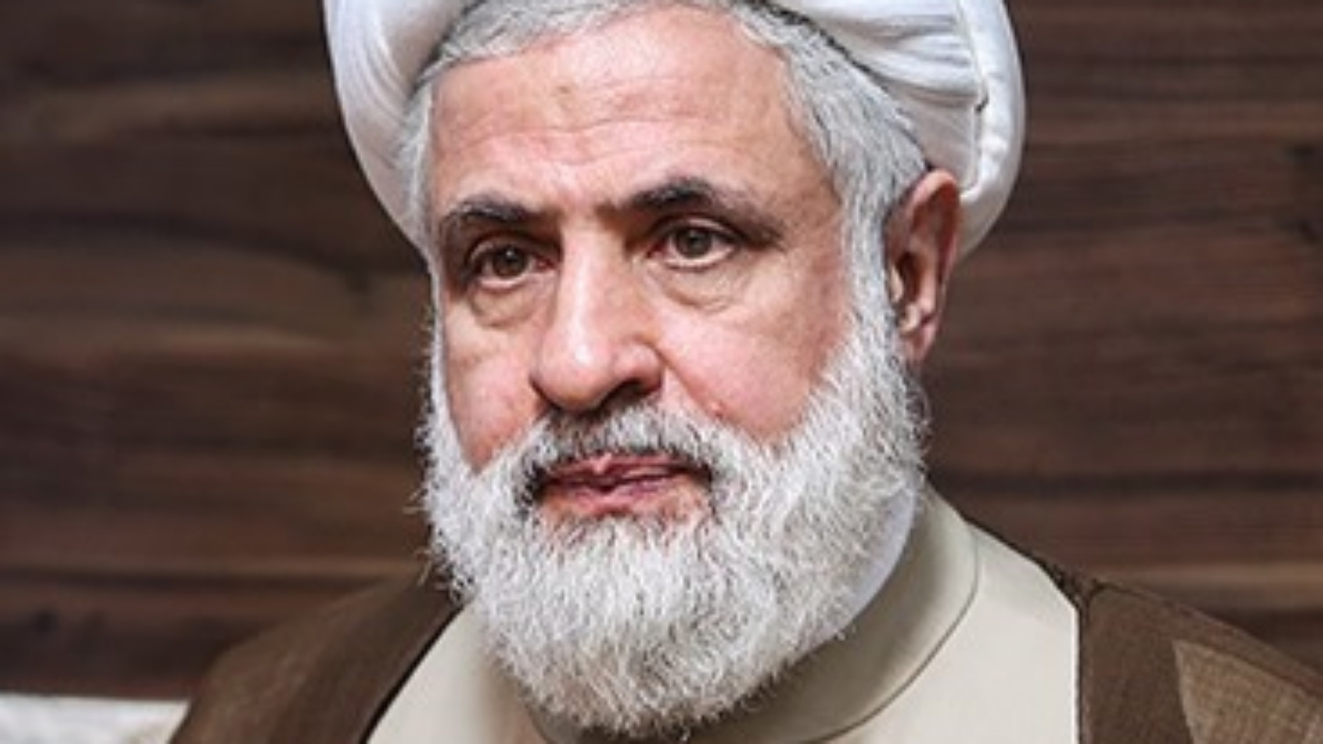 The image of a Hezbollah leader Naim Qassem
