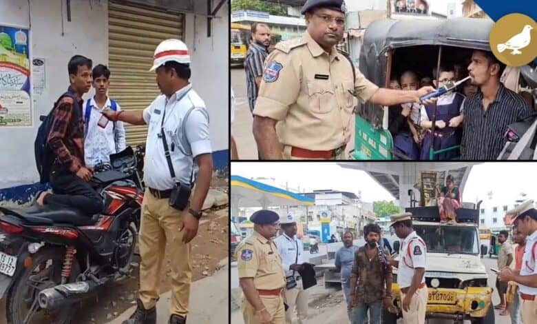 Hyderabad police checks schools’ buses, autos.