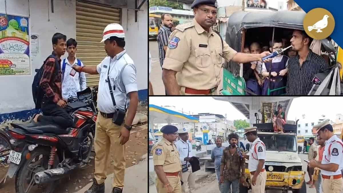 Hyderabad police checks schools’ buses, autos.