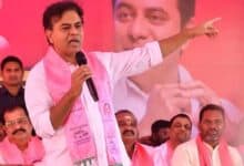 BRS working president KT Rama Rao accuses Congress leaders of forcibly registering the plots given to land oustees of Pharma City in their names.