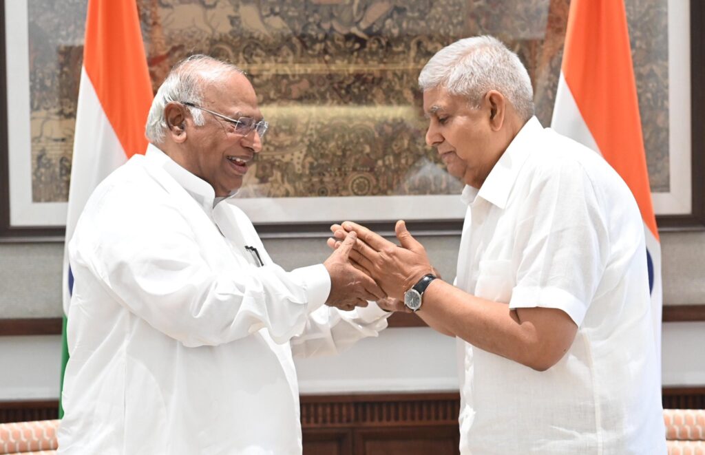 VP Dhankhar meets Kharge