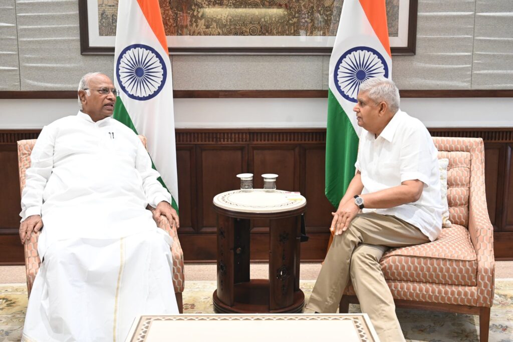 VP Dhankhar meets Kharge