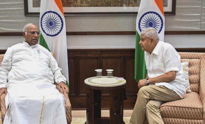 VP Dhankhar meets Kharge