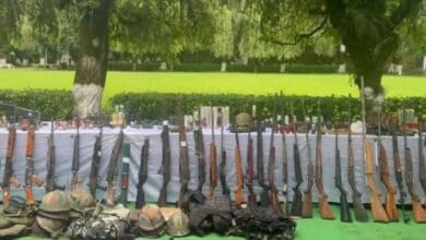 Large amount of arms, ammunitions and warlike materials were recovered
