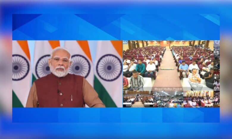 PM Modi addresses the new recruits under Rozgar Mela