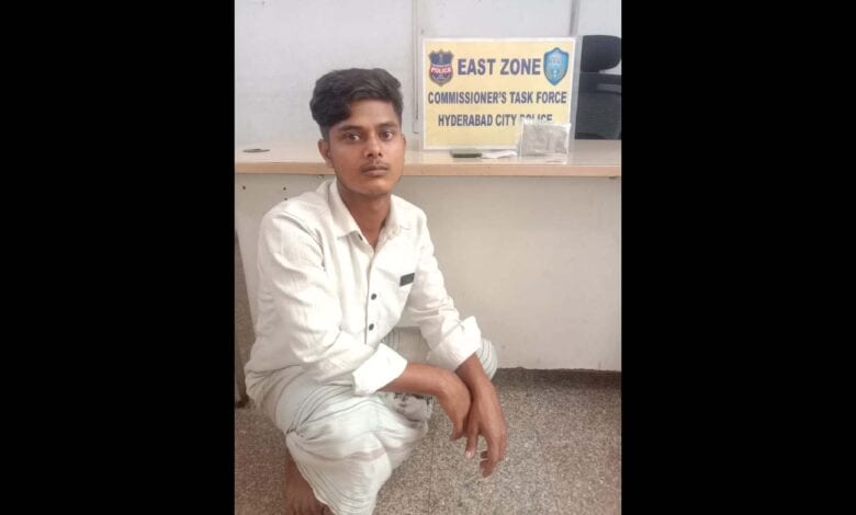 A man arrested for drug peddling in Hyderabad