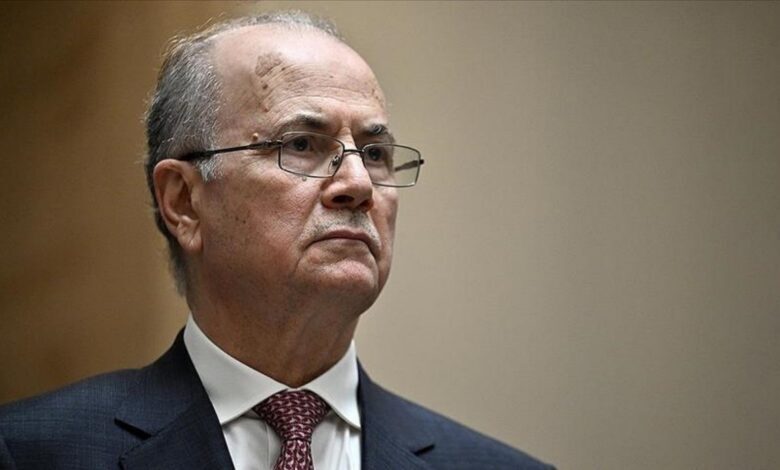 The image of a Palestinian Prime Minister Mohammad Mustafa
