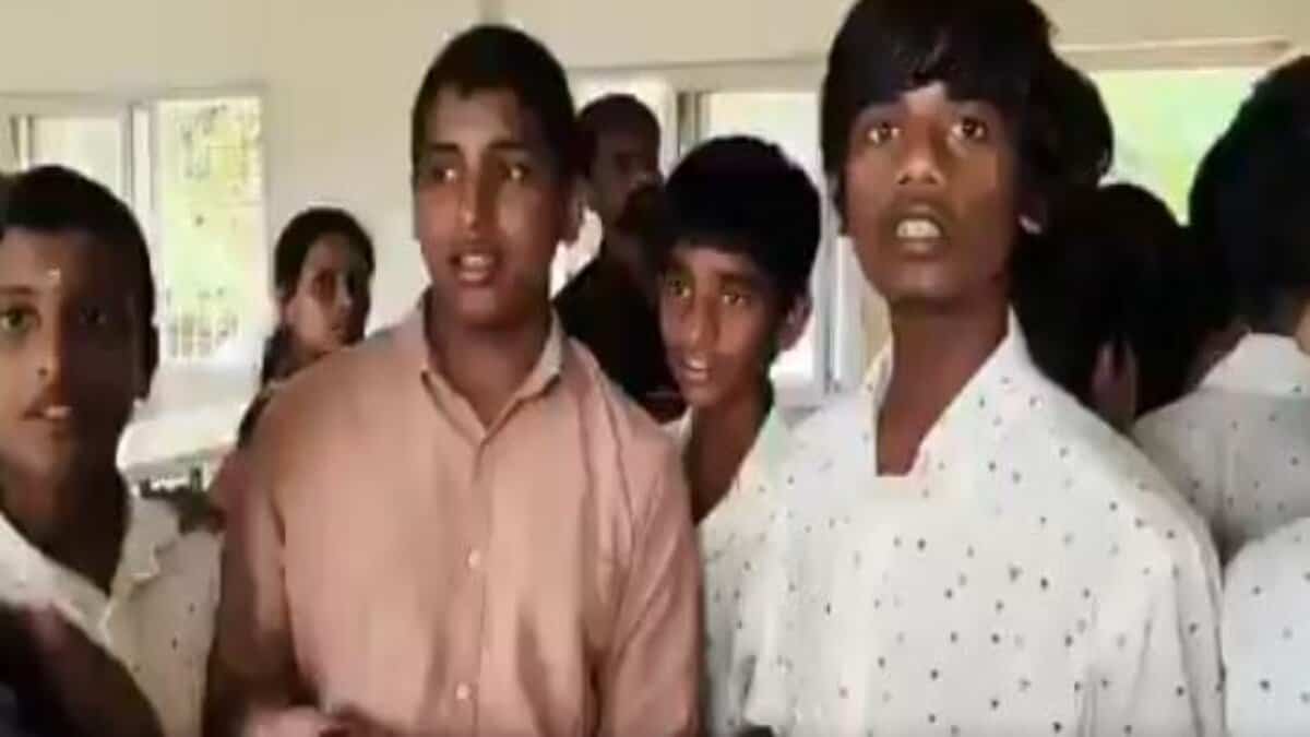 Students protest over poor quality of food at the tribal school hostel in Telangana