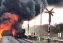 Train catches fire in Tamil Nadu