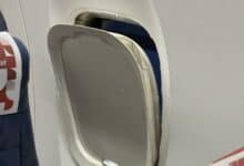 Window frame of Spicejet flight