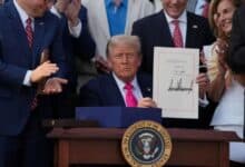 Us President Donald Trump signs One Big Beautiful Bill law on Saturday