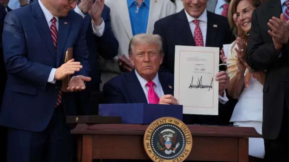 Us President Donald Trump signs One Big Beautiful Bill law on Saturday