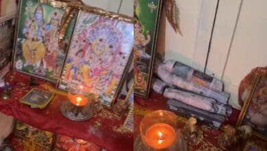 Ganja discovered behind portraits of Hindu gods