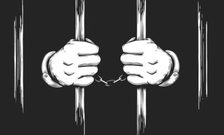 An image depicting an arrested person used for representational image