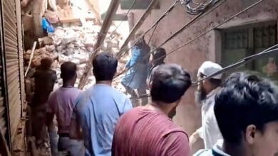 A Building collapses in Delhi