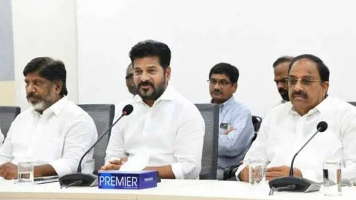 Telangana CM Revanth Reddy heads a cabinet meeting