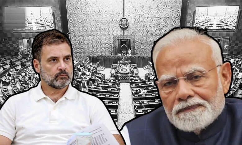 Image of Prime Minister Modi an LoP Rahul Gandhi