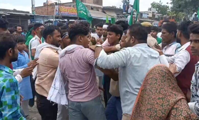 Hindus and Muslims fight during a Muharram procession in UP's Kushinagar on Sunday