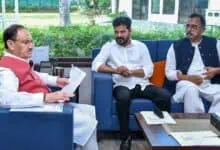 Telangana CM Revanth Reddy met Union Minister for Fertilisers and Chemicals, JP Nadda in New Delhi on Tuesday