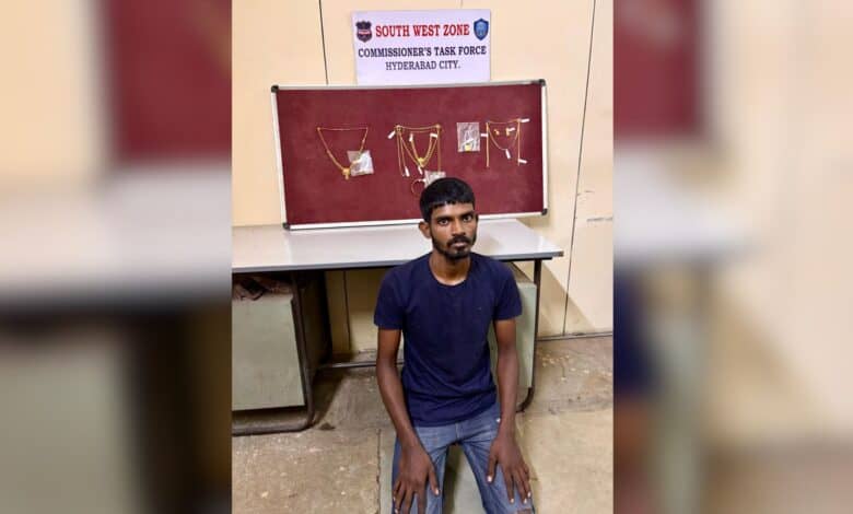 Notorious criminal nabbed in Hyderabad, gold ornaments seized