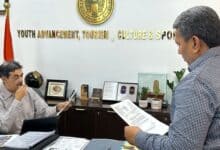 Karwan MLA Kausar Mohiuddin meets with Telangana Special Chief Secretary Jayesh Ranjan