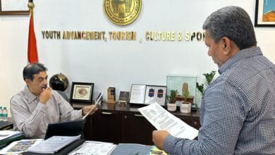 Karwan MLA Kausar Mohiuddin meets with Telangana Special Chief Secretary Jayesh Ranjan