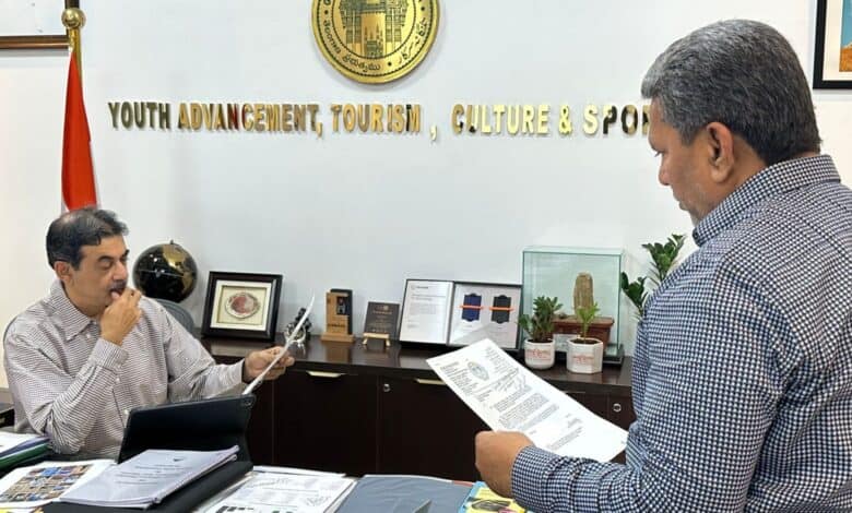 Karwan MLA Kausar Mohiuddin meets with Telangana Special Chief Secretary Jayesh Ranjan
