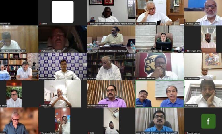 online meeting of leaders from the 24 parties of the INDIA block