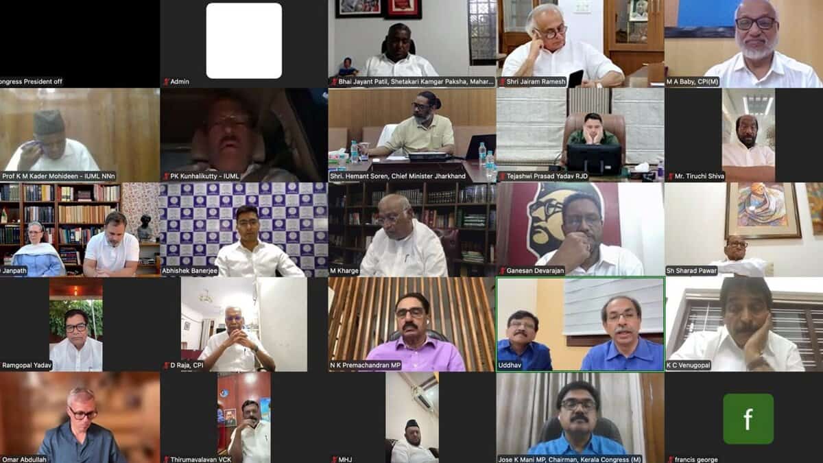 online meeting of leaders from the 24 parties of the INDIA block