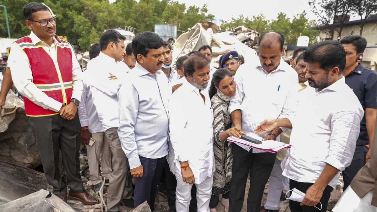 Telangana pharma plant explosion: CM visits the site