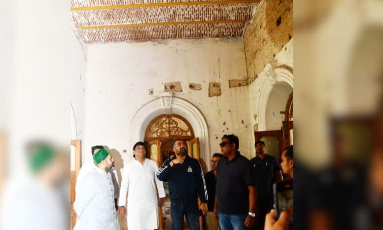 GHMC commissioner inspects restoration works at Sardar Mahal in Hyderabad